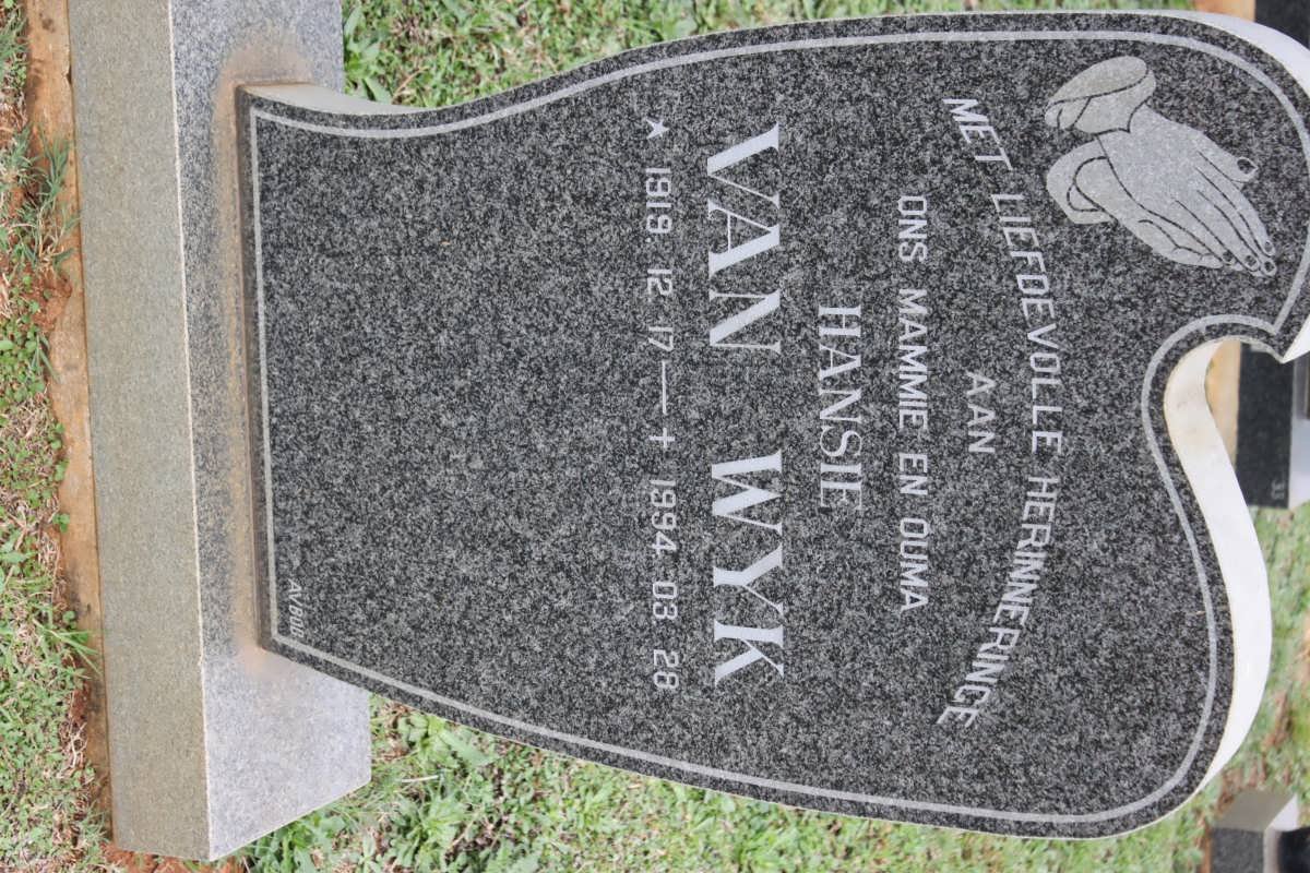 WYK Hansie, van 1899-1994