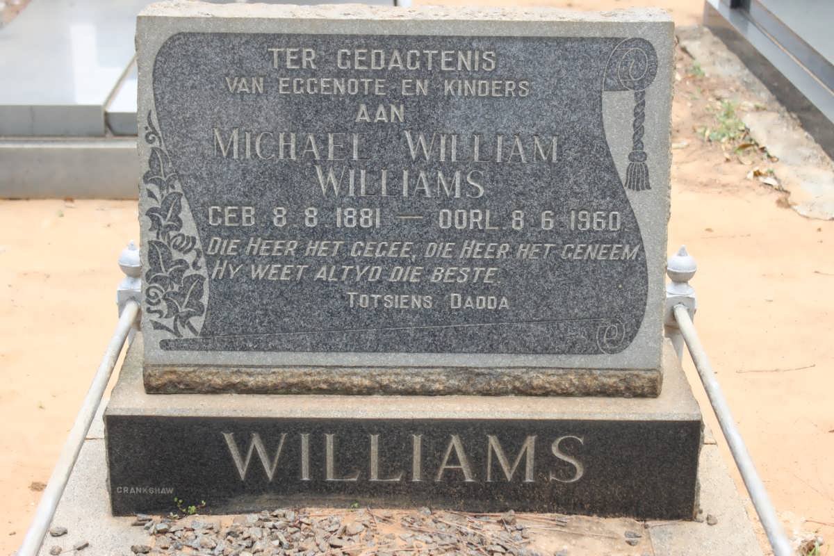 WILLIAMS Michael William 1881-1960
