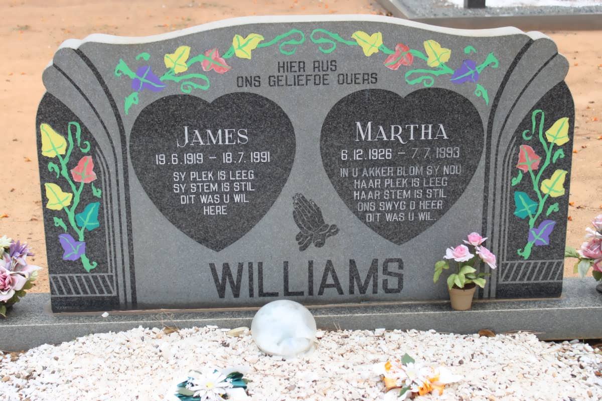 WILLIAMS James 1919-1991 &amp; Martha 1926-1993