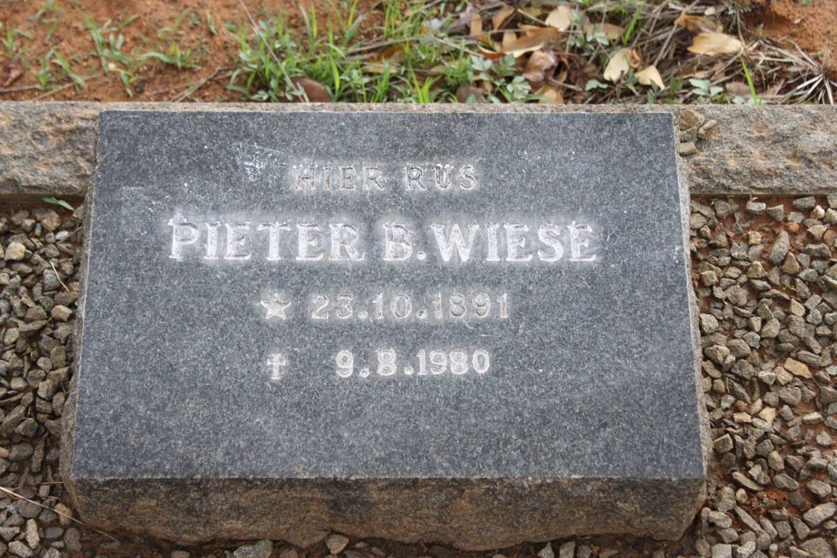 WIESE Pieter B. 1891-1980