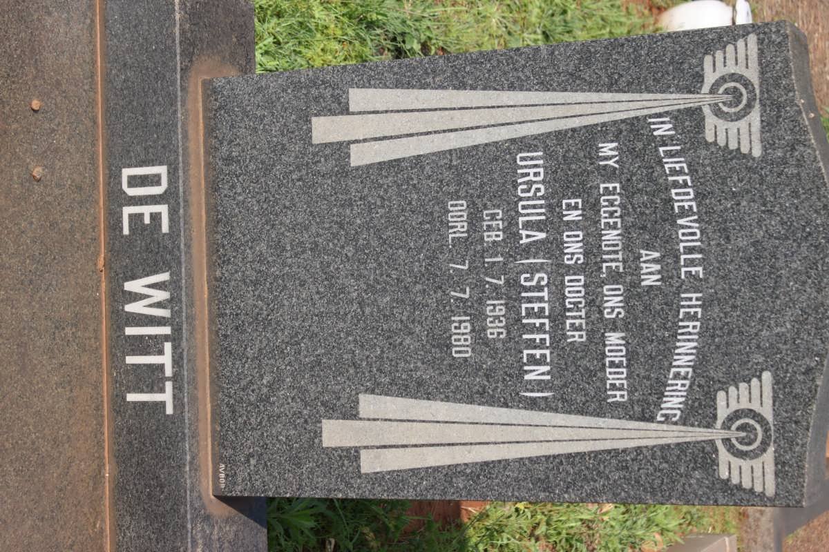 WITT Ursula, de nee STEFFEN 1936-1980