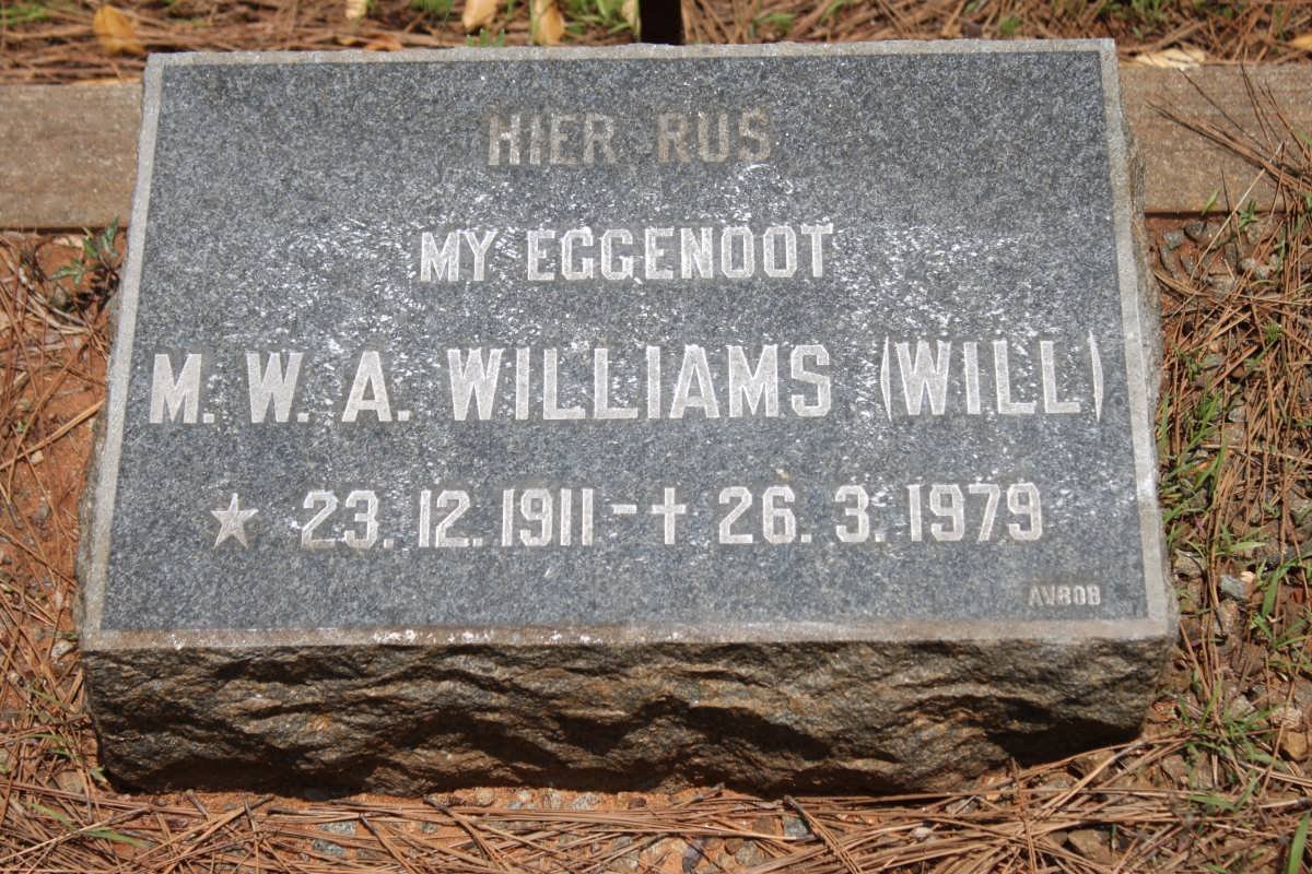 WILLIAMS M.W.A. 1911-1979