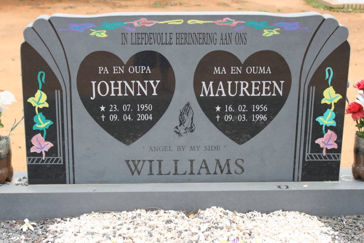WILLIAMS Johnny 1950-2004 &amp; Maureen 1956-1996