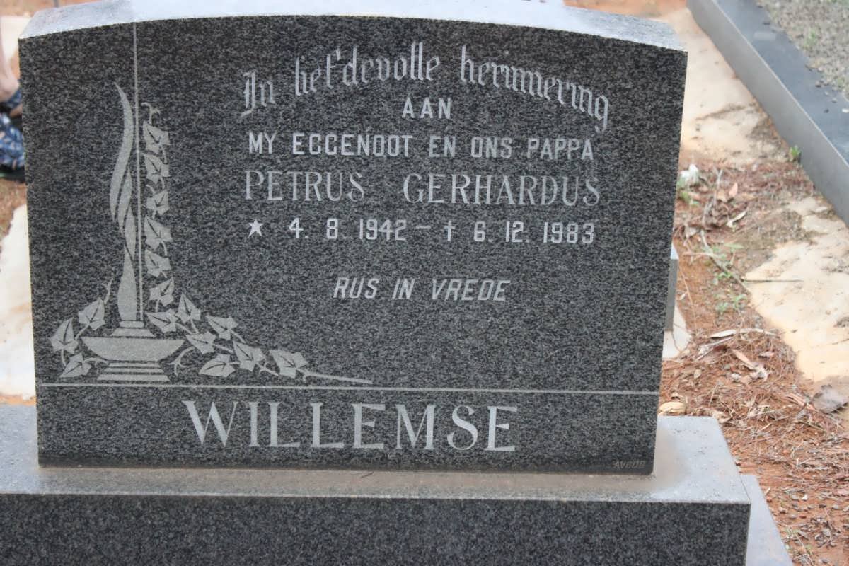 WILLEMSE Petrus Gerhardus 1942-1983