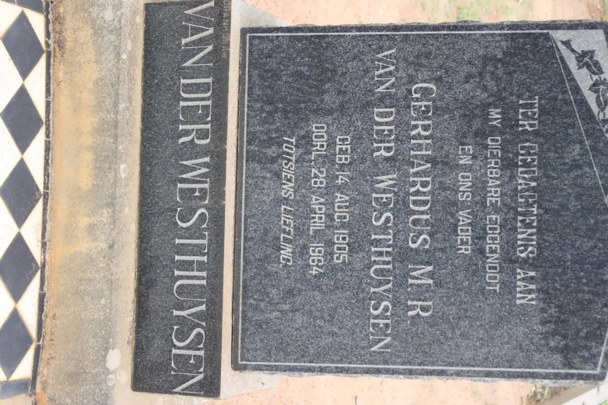 WESTHUYSEN Gerhardus M.R., van der 1905-1964
