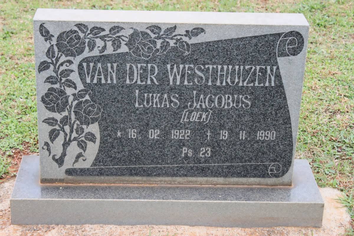 WESTHUIZEN Lukas Jacobus, van der 1922-1990