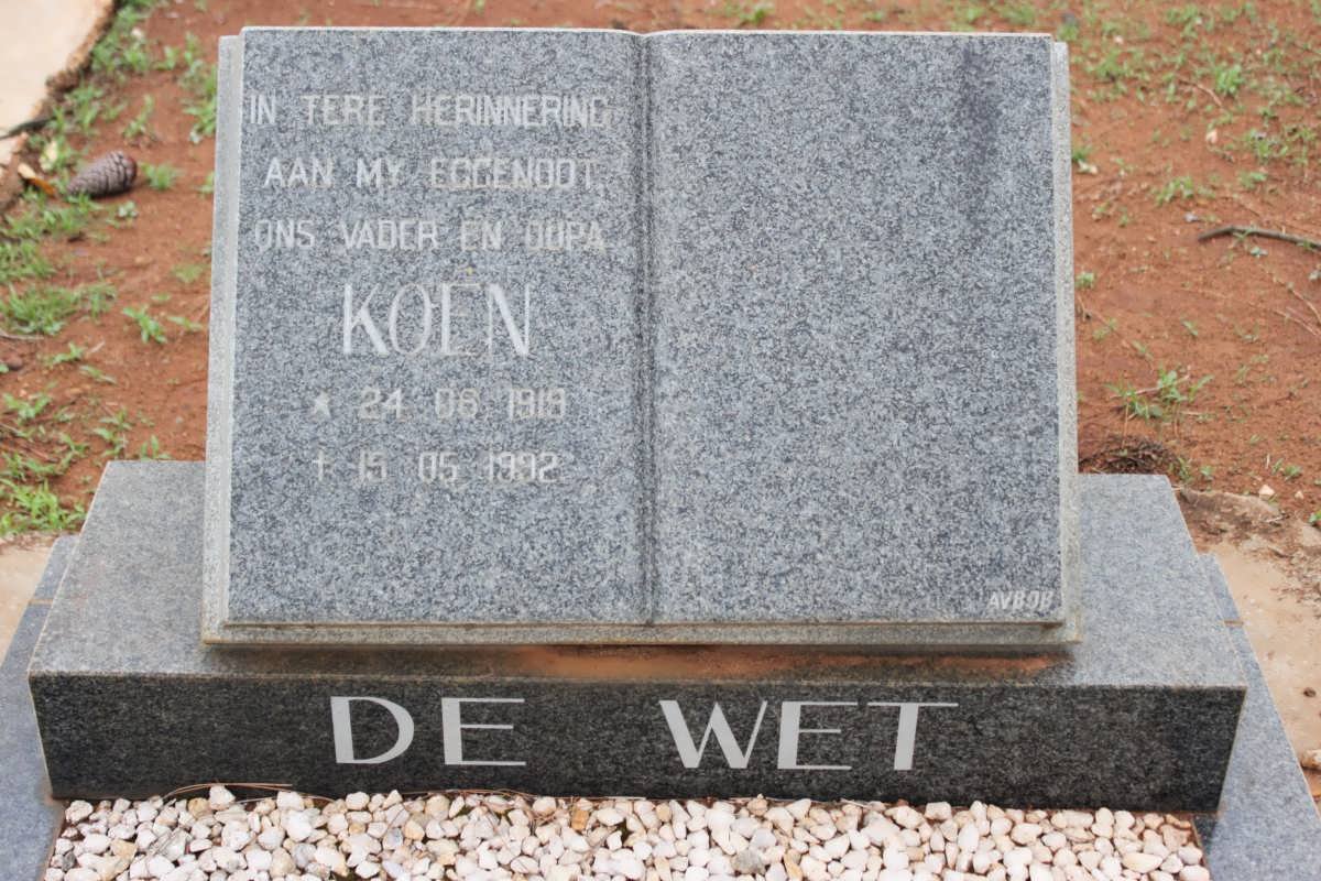 WET Koen, de 1919-1992