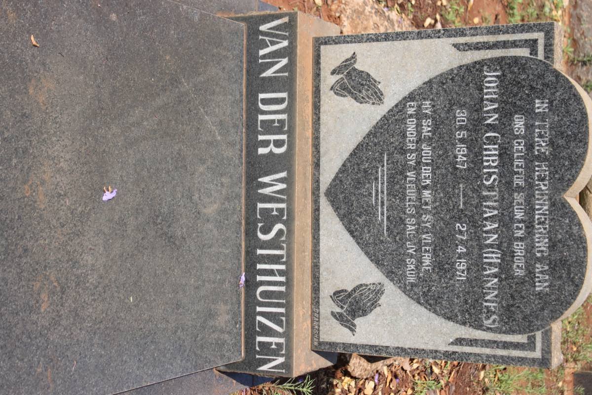 WESTHUIZEN Johan Christiaan, van der 1947-1971