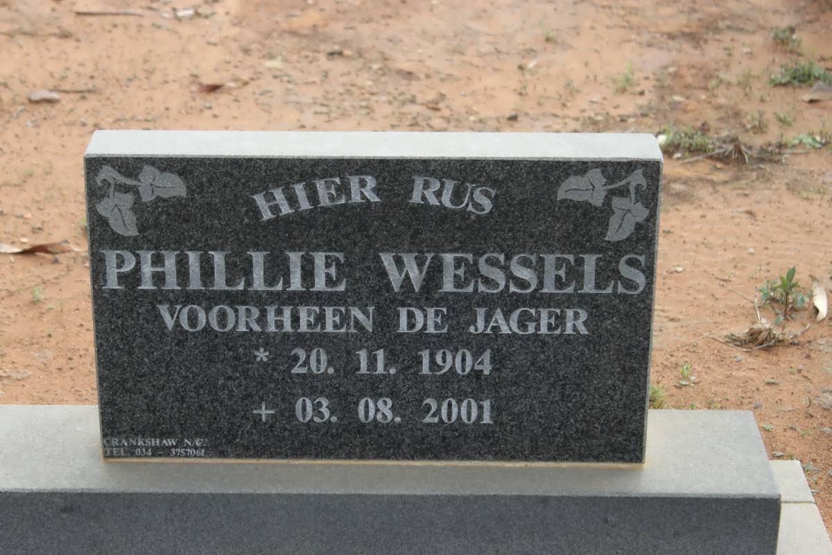 WESSELS Phillie formerly DE JAGER 1904-2001