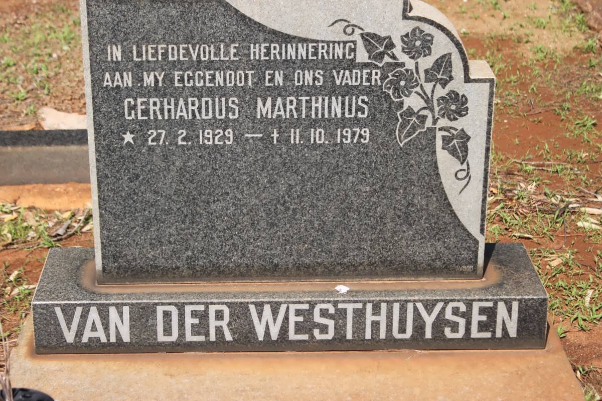WESTHUYSEN Gerhardus Marthinus, van der 1929-1979