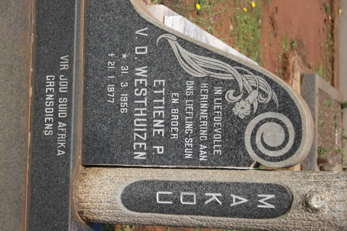 WESTHUIZEN Ettiene P., v.d. 1956-1977