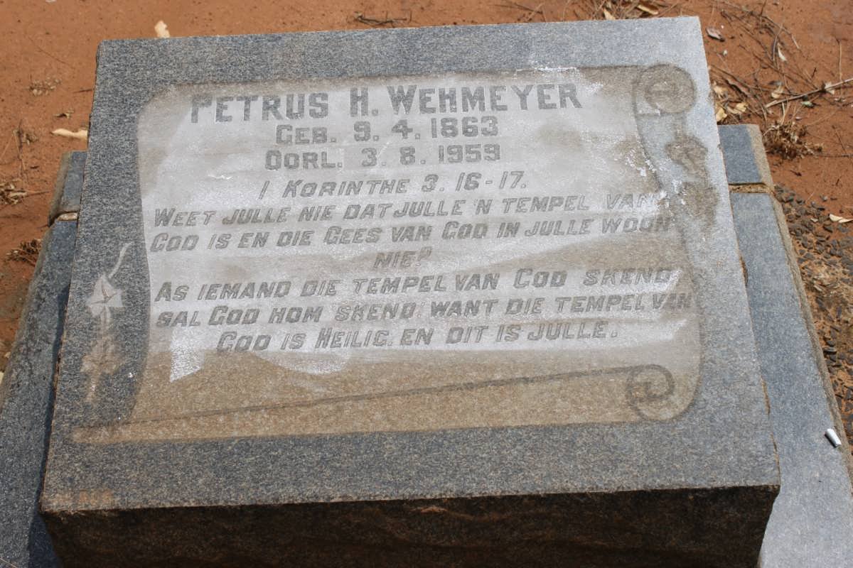 WEHMEYER Petrus H. 1863-1959