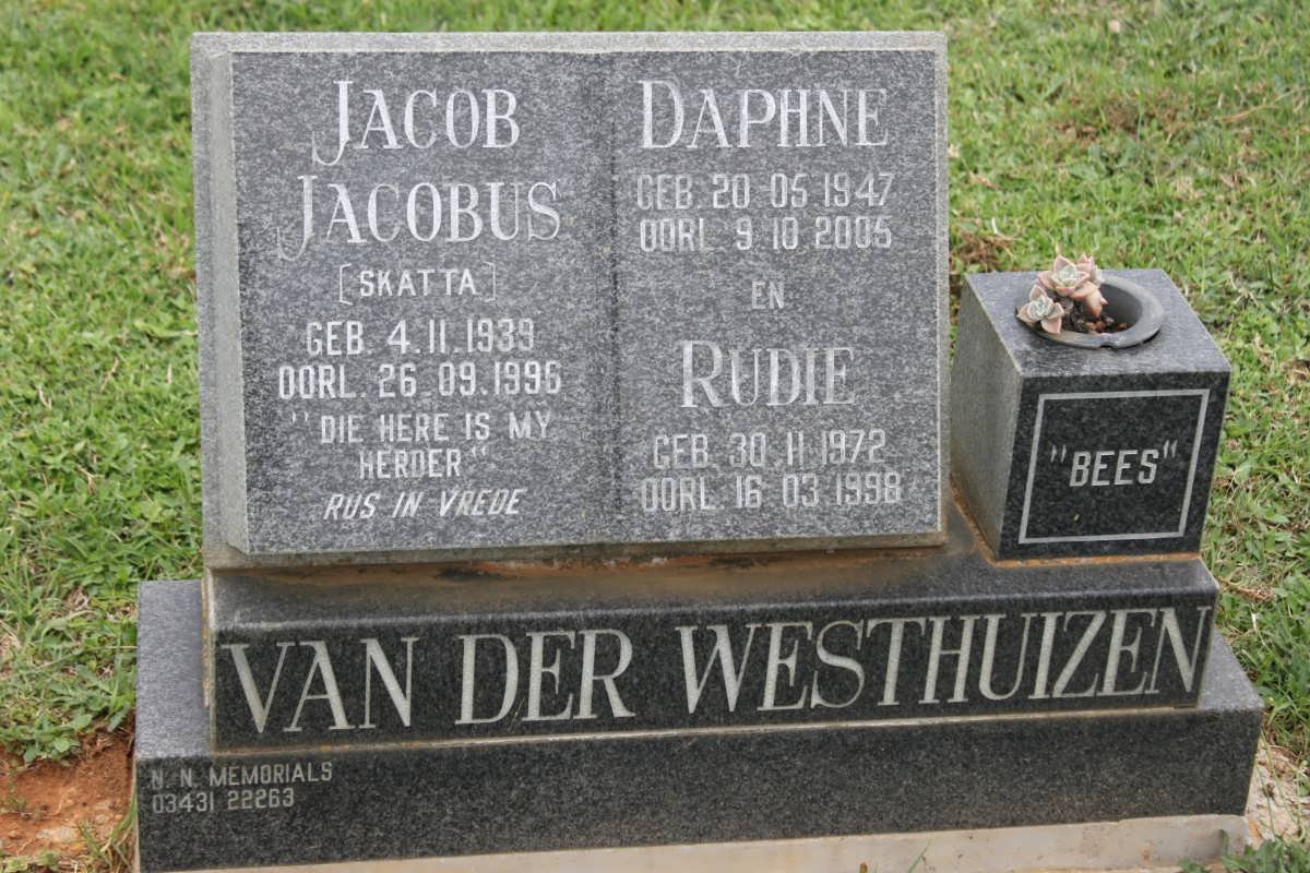 WESTHUIZEN Jacob Jacobus, van der 1939-1996 &amp; Daphne 1947-2005 :: VAN DER WESTHUIZEN Rudie 1972-1998