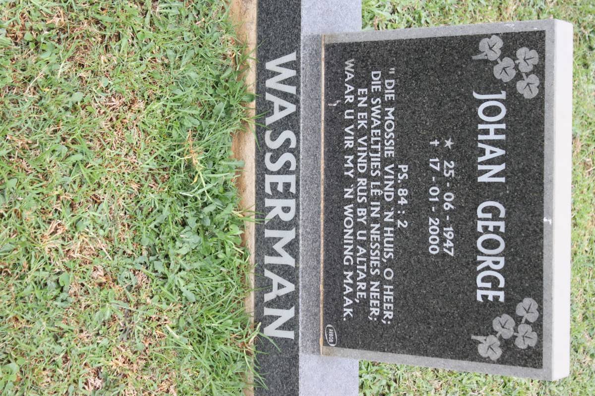 WASSERMAN Johan George 1947-2000