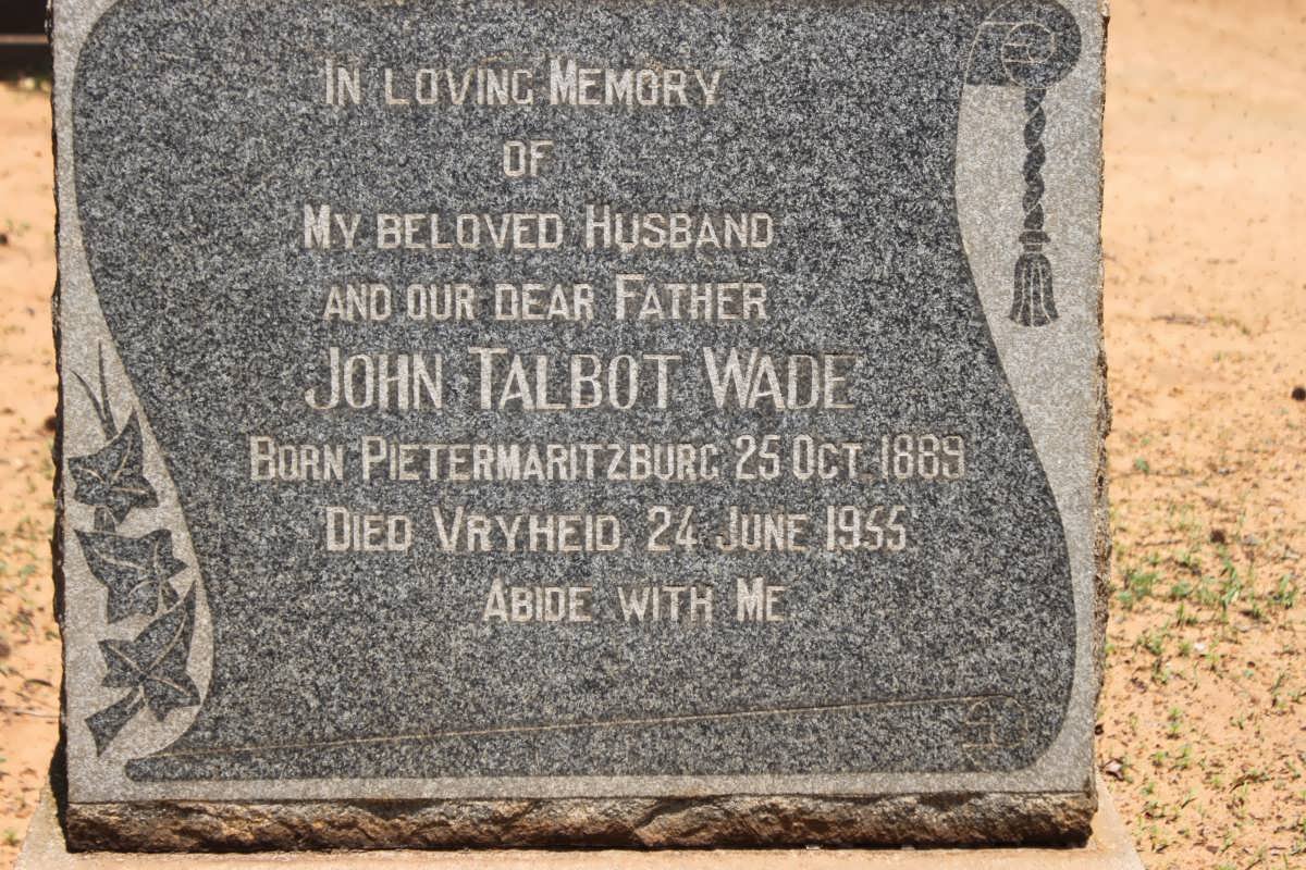 WADE John Talbot 1889-1955