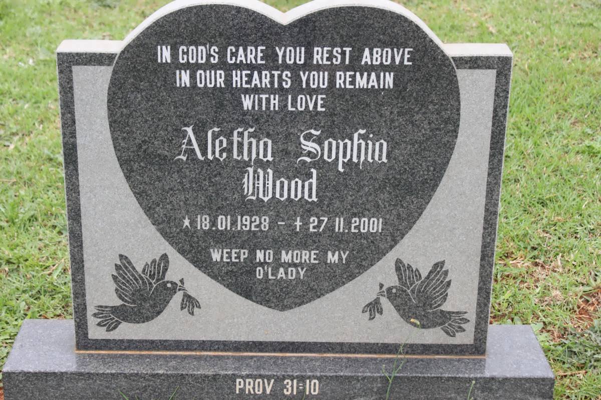 WOOD Aletha Sophia 1928-2001