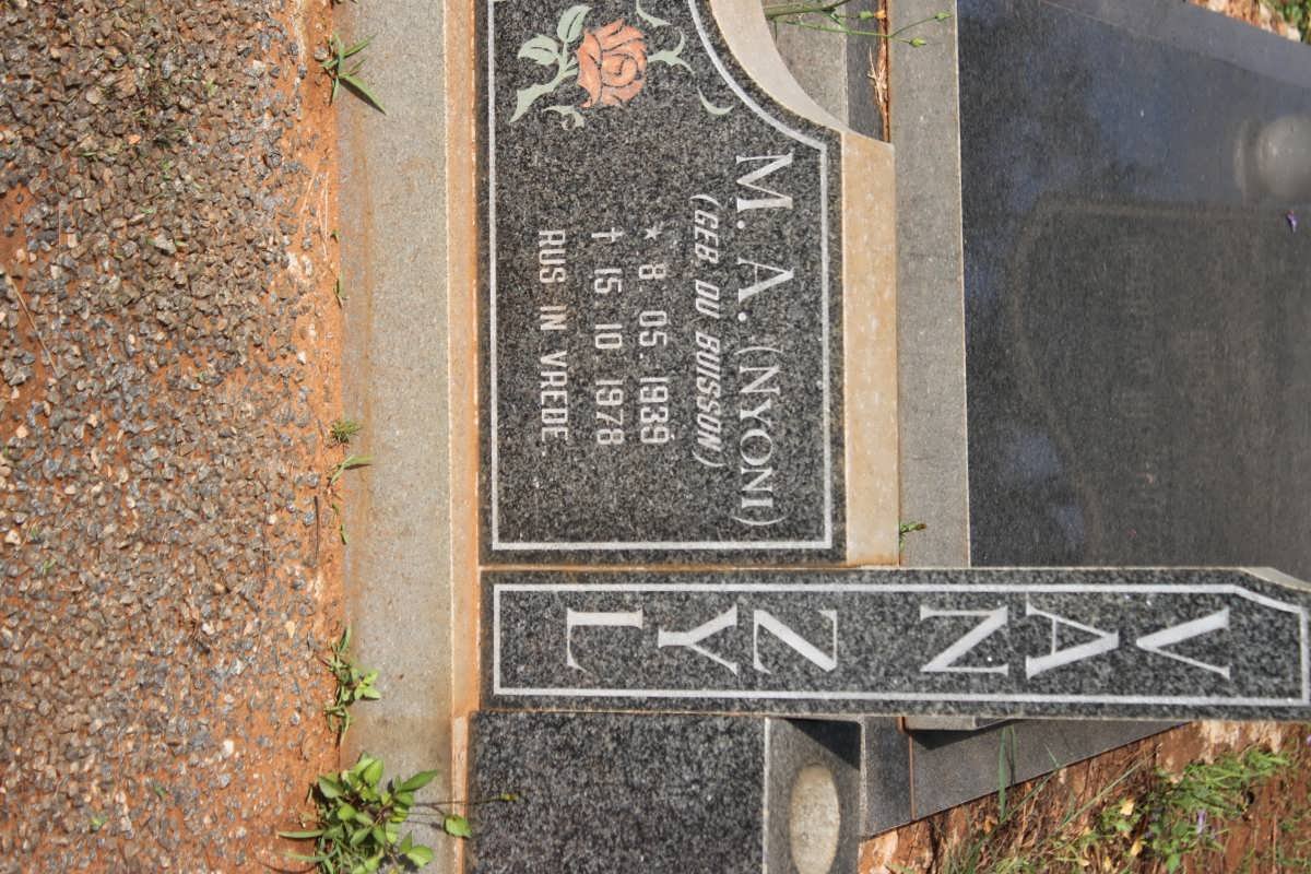 ZYL M.A., van nee DU BUISSON 1939-1978