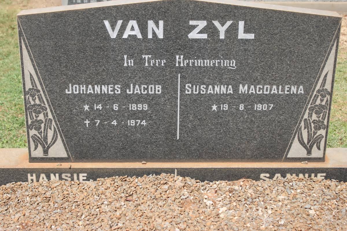 ZYL Johannes Jacob, van 1899-1974 &amp; Susanna Magdalena 1907-