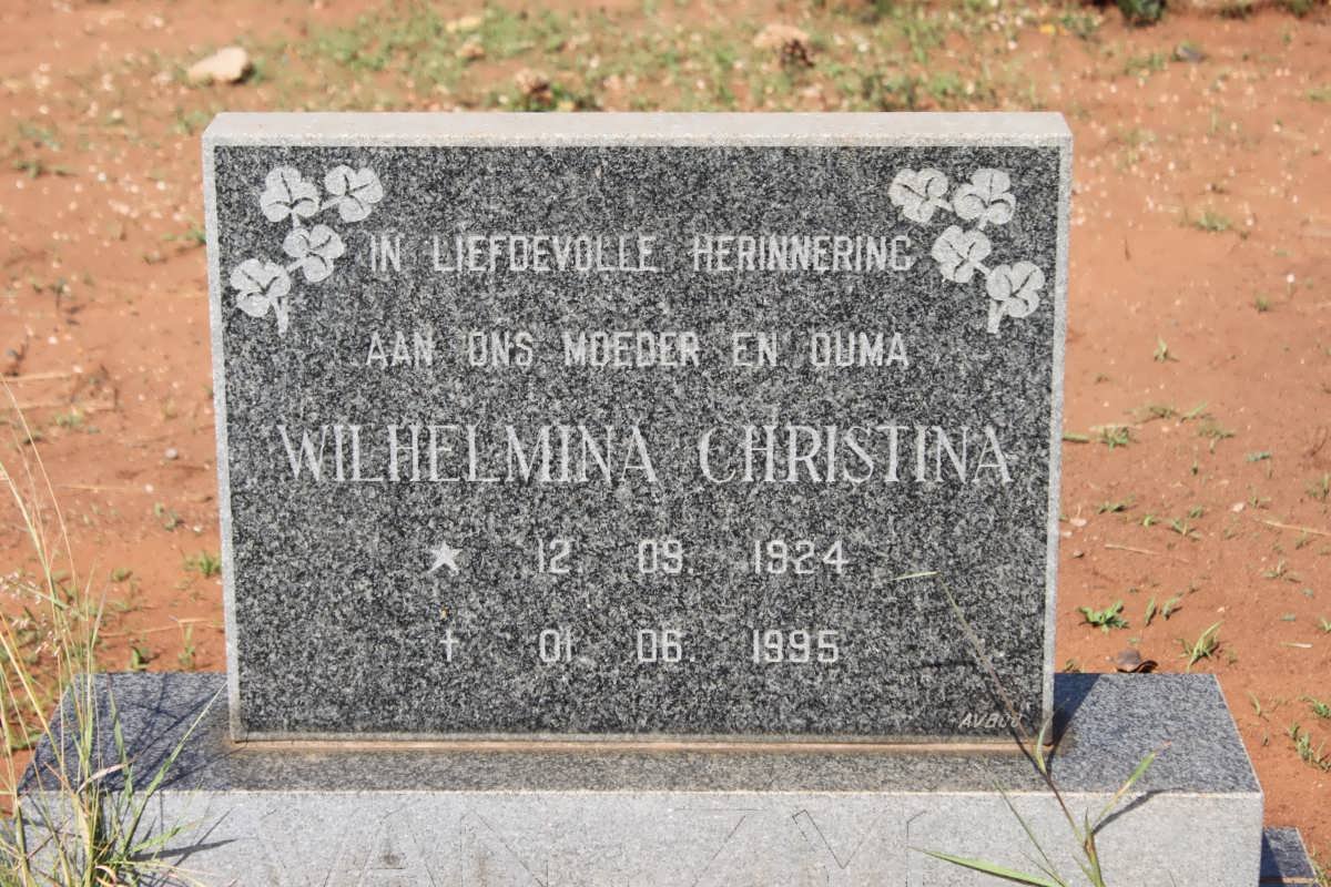 ZYL Wilhelmina Christina, van 1924-1995