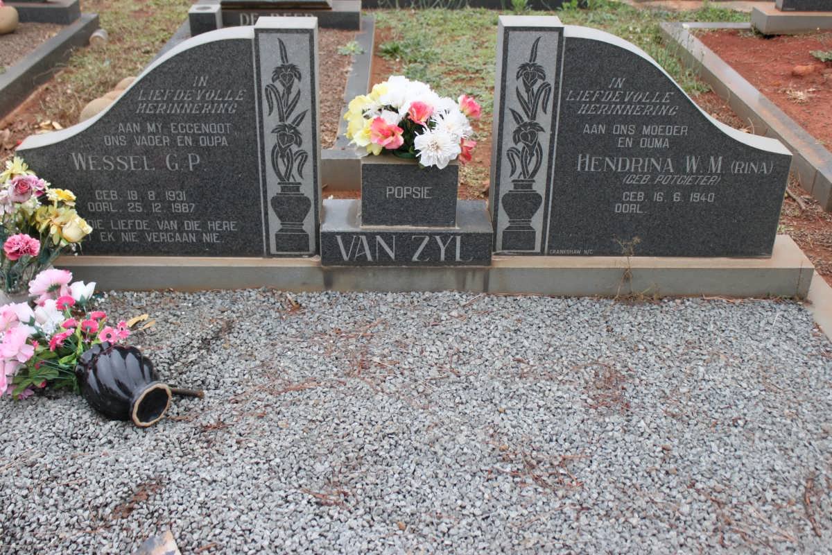 ZYL Wessel G.P., van 1931-1987 &amp; Hendrina W.M. POTGIETER 1940-