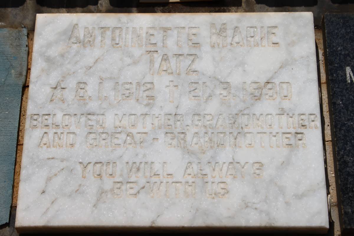 TATZ Antoinette Marie 1912-1990