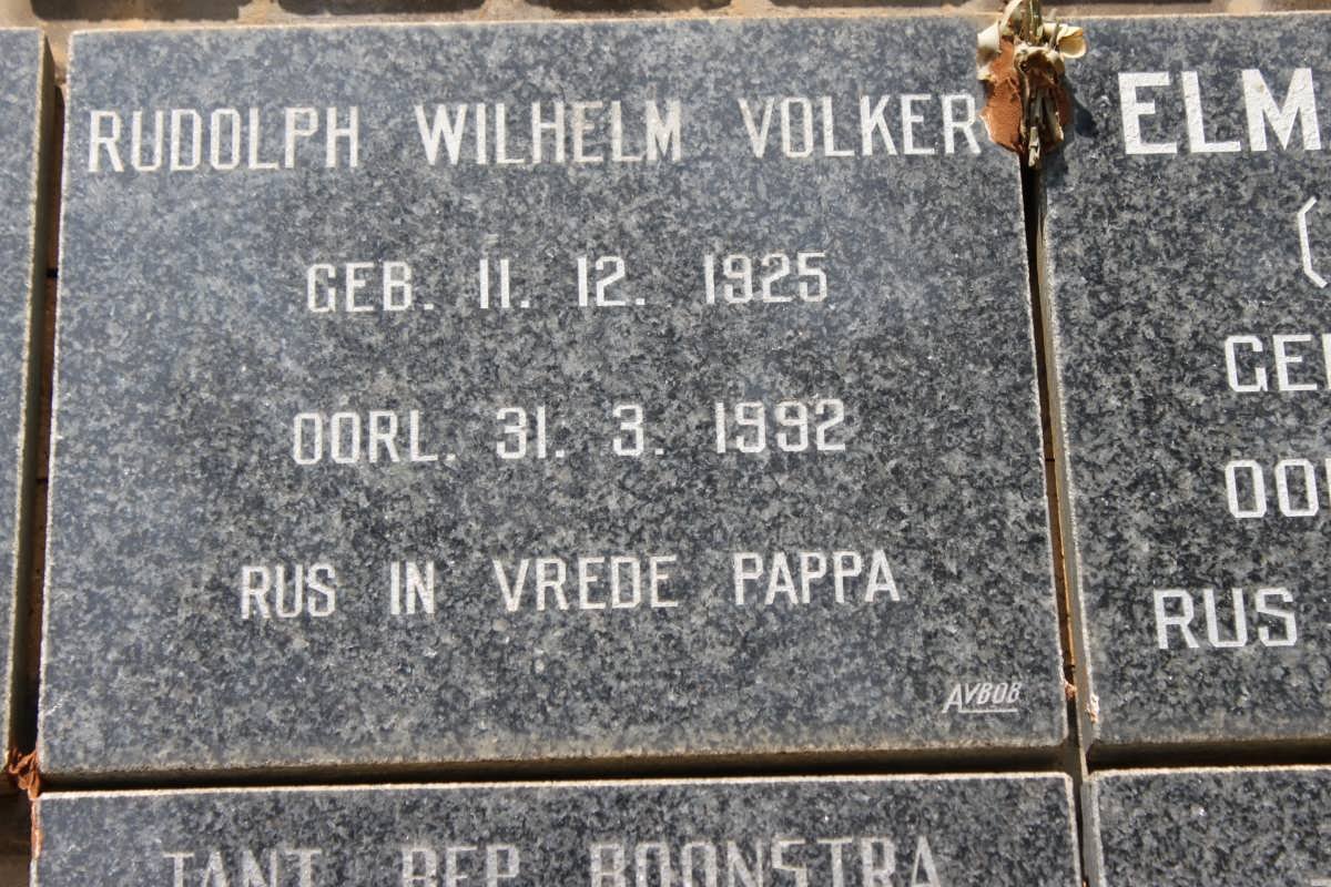 VOLKER Rudolph Wilhelm 1925-1992