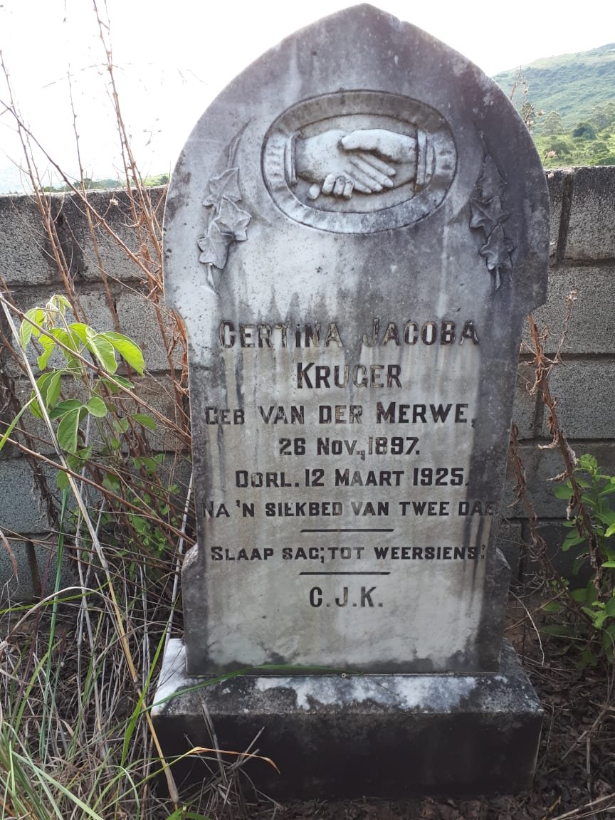 KRUGER Gertina Jacoba nee VAN DER MERWE 1897-1925