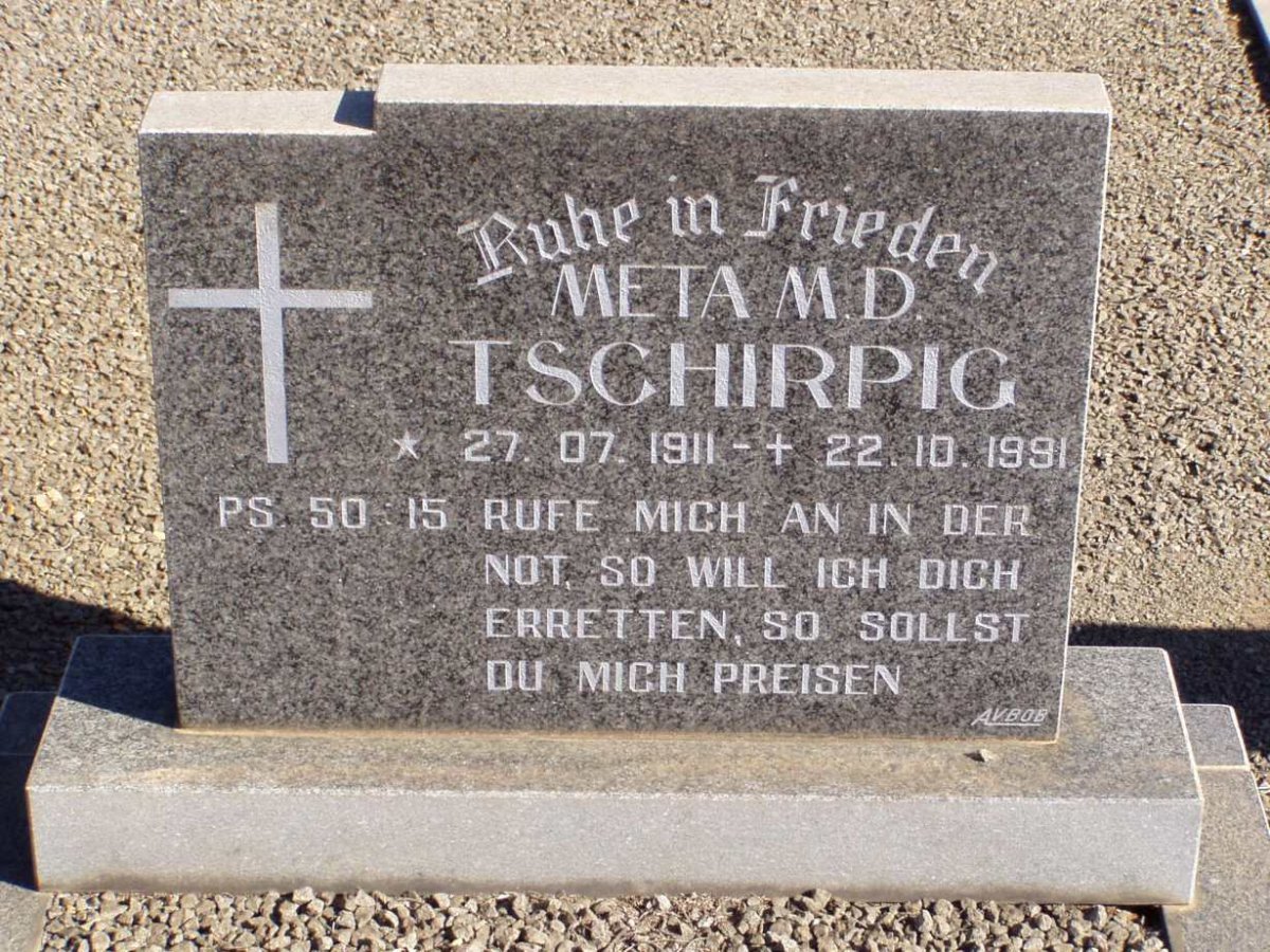 TSCHIRPIG Meta M.D. 1911-1991