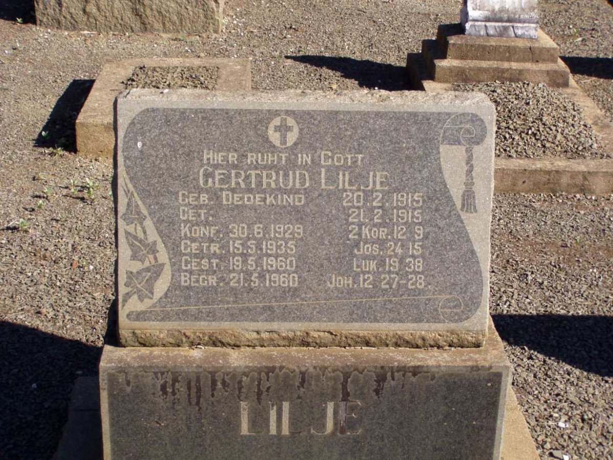 LILJE Gertrud nee DEDEKIND 1915-1960
