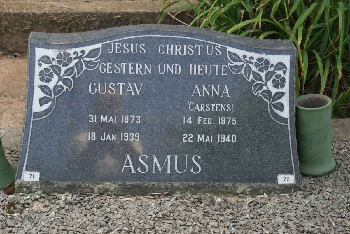 ASMUS Gustav 1873-1939 &amp; Anna CARSTENS 1875-1940