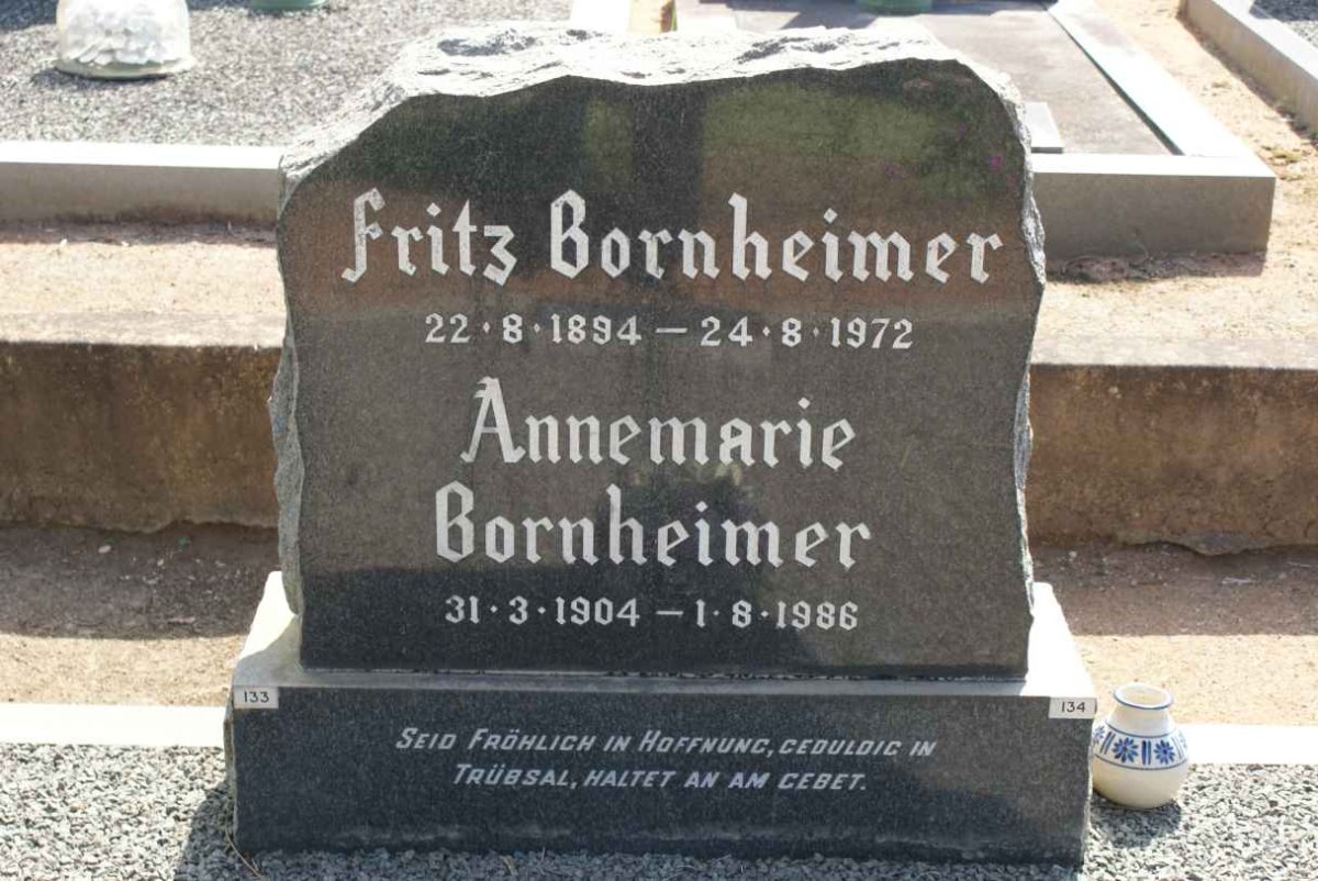 BORNHEIMER Fritz 1894-1972 &amp; Annemarie 1904-1986