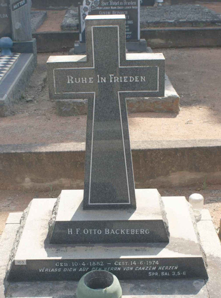 BACKEBERG H.F. Otto 1882-1974