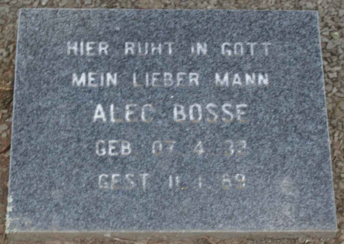 BOSSE Alec 1932-1989