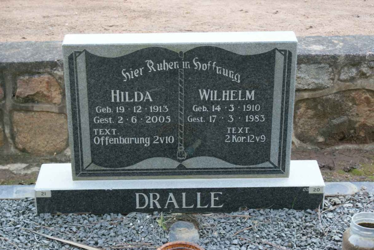DRALLE Wilhelm 1910-1983 &amp; Hilda 1913-2005