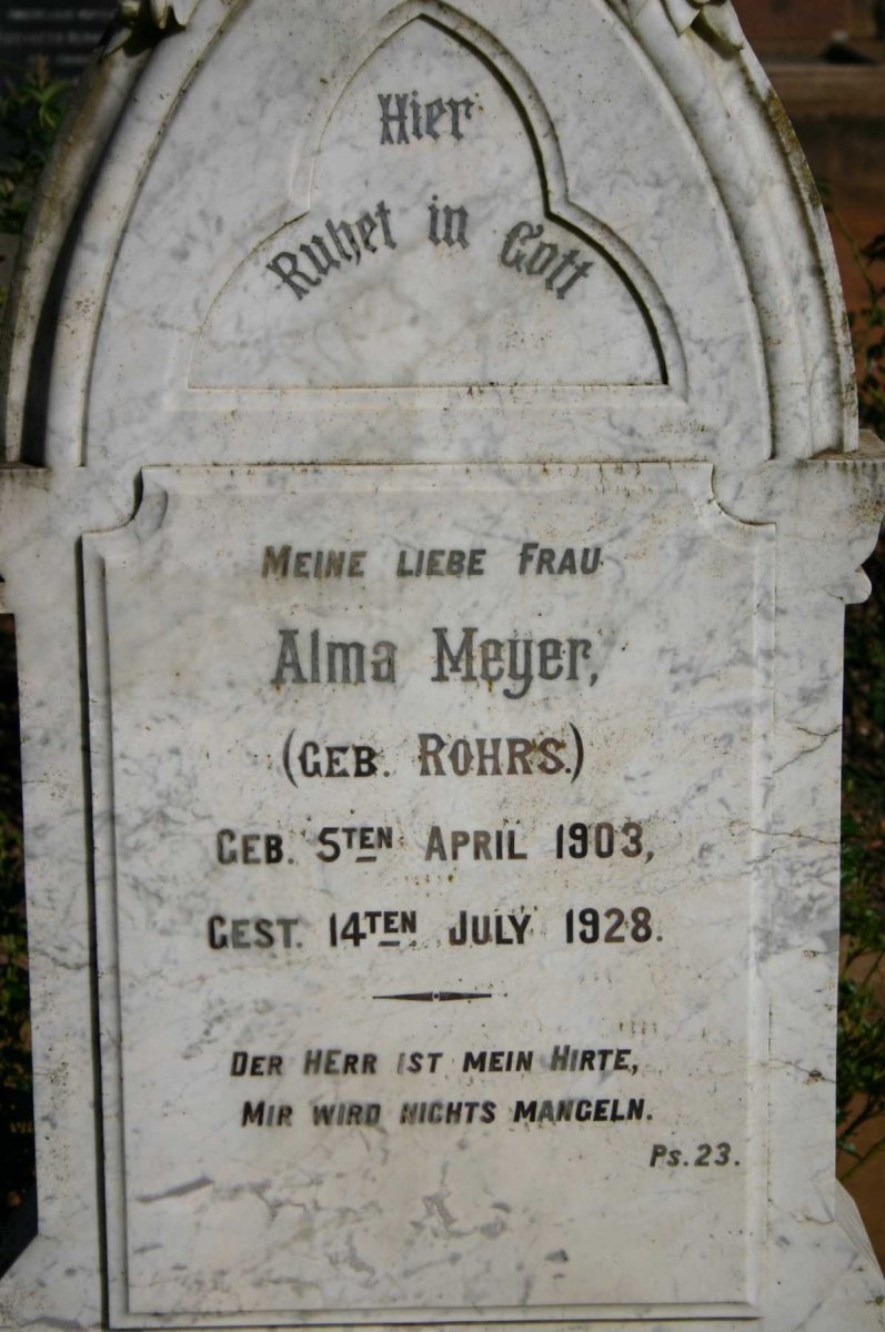 MEYER Alma nee ROHRS 1903-1928