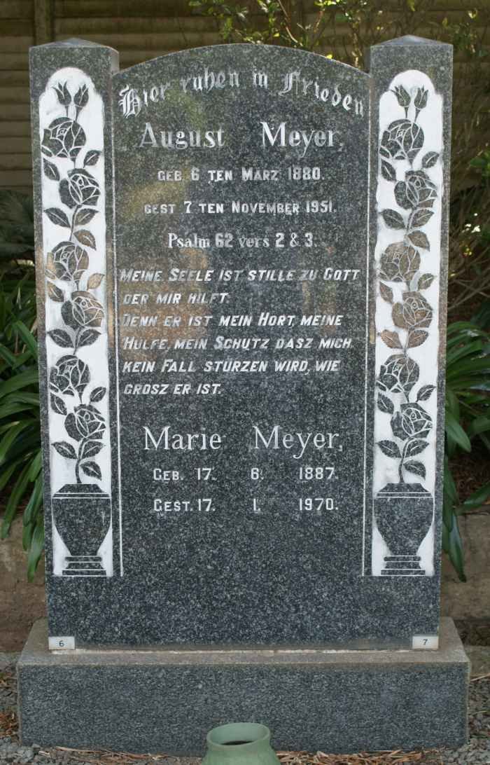 MEYER August 1880-1951 &amp; Marie 1887-1970