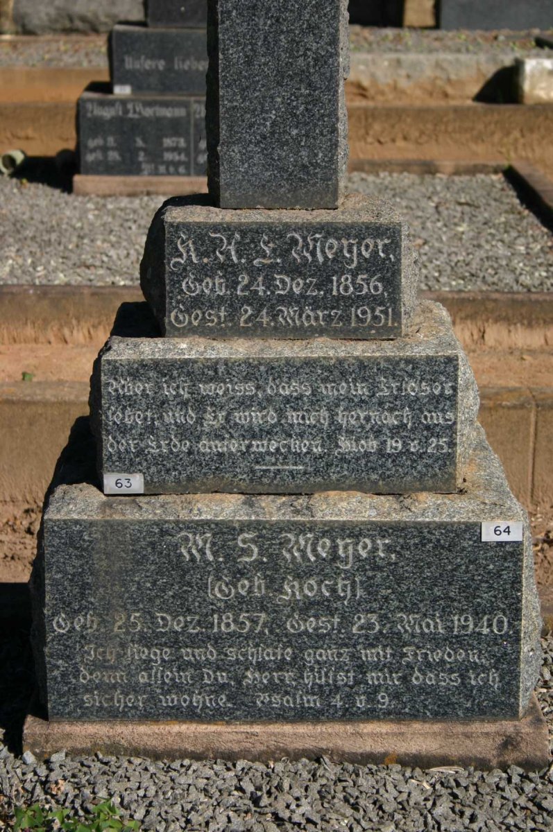 MEYER K.H.S. 1856-1951 &amp; M.S. KOCH 1857-1940