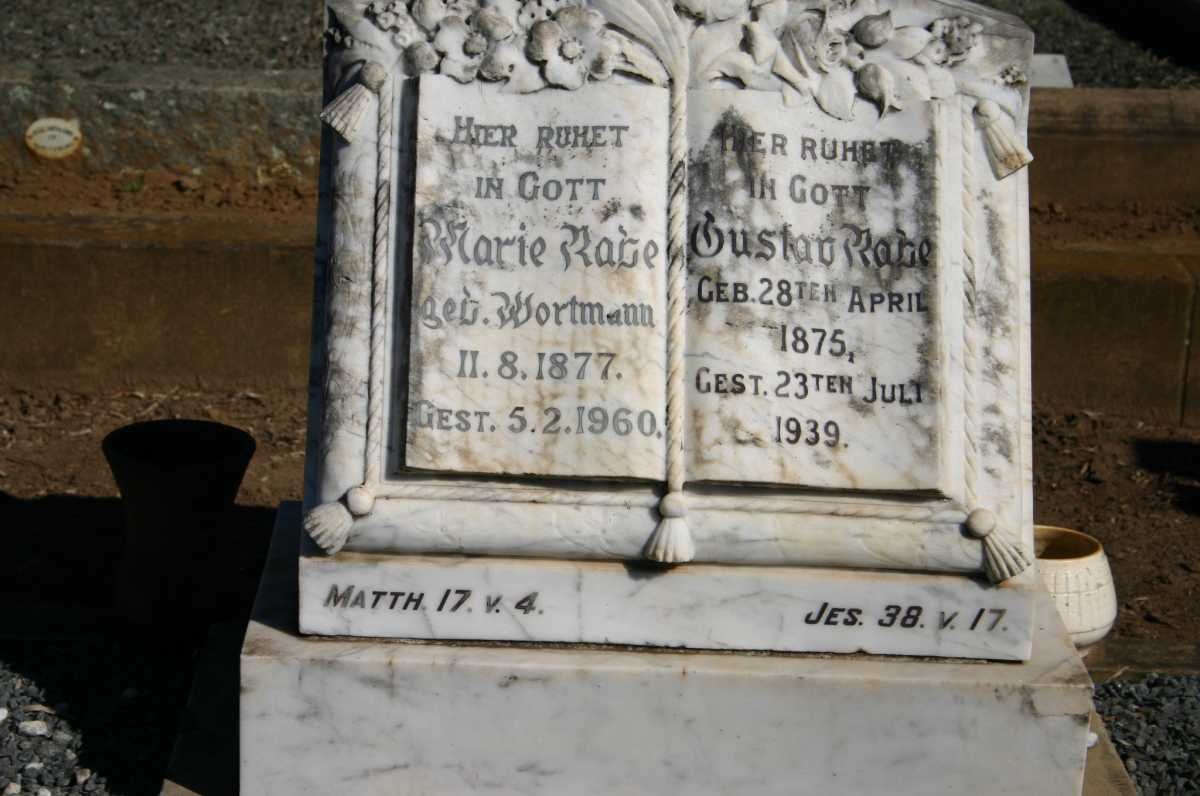 RABE Gustav 1875-1939 &amp; Marie WORTMANN 1877-1960