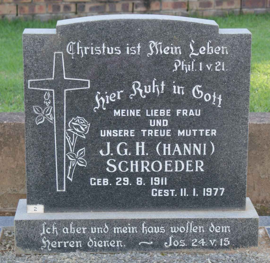 SCHROEDER J.G.H. 1911-1977