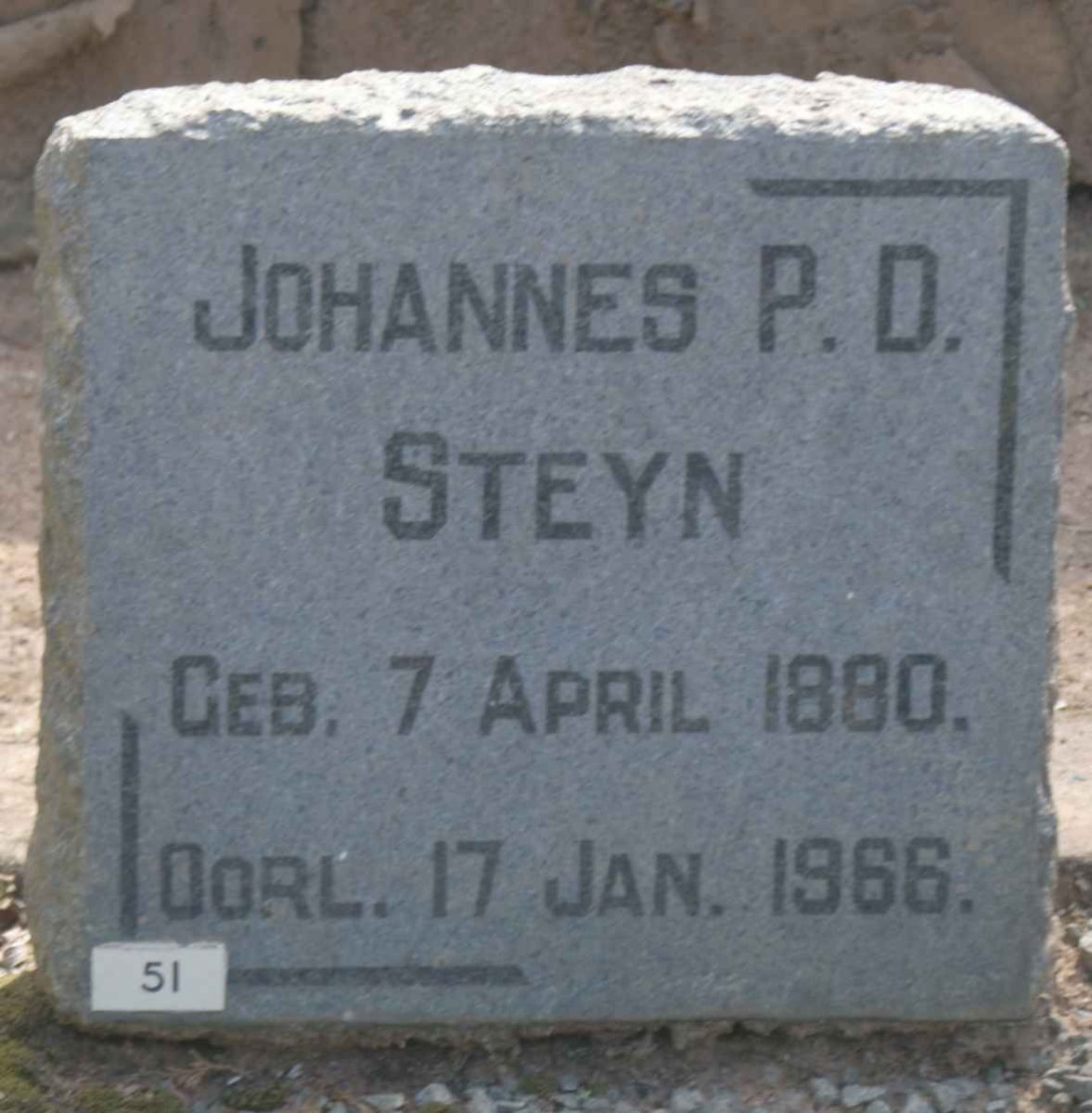 STEYN Johannes P.D. 1880-1966