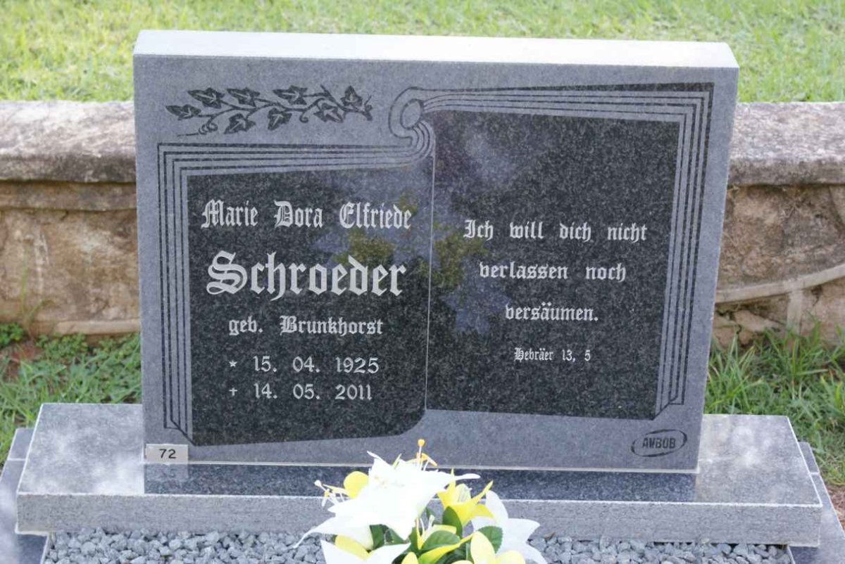 SCHROEDER Marie Dora Elfriede nee BRUNKHORST 1925-2011