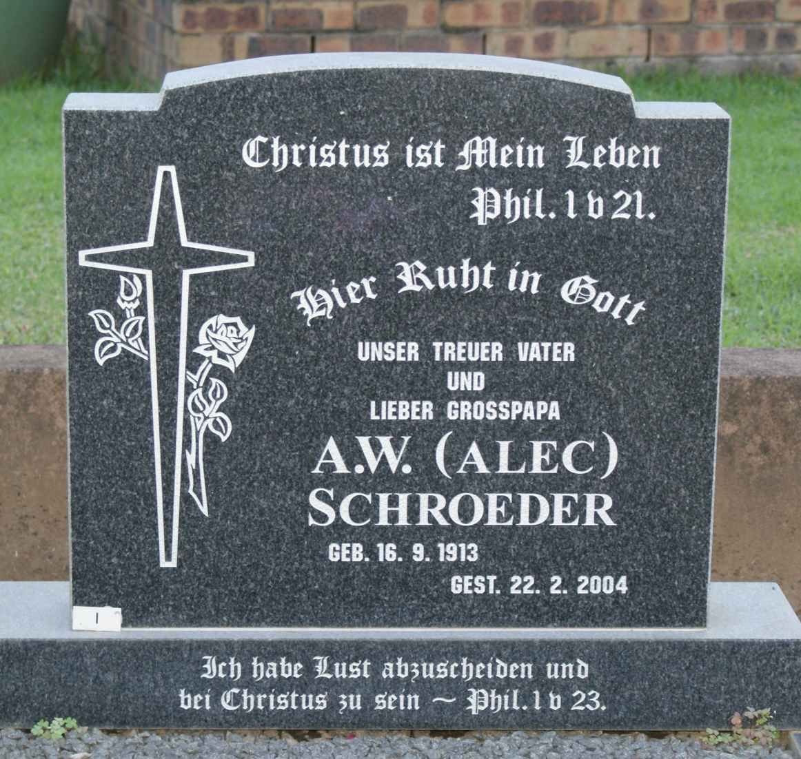 SCHROEDER A.W. 1913-2004