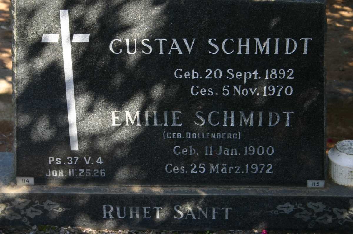 SCHMIDT Gustav 1892-1970 &amp; Emilie DOLLENBERG 1900-1972