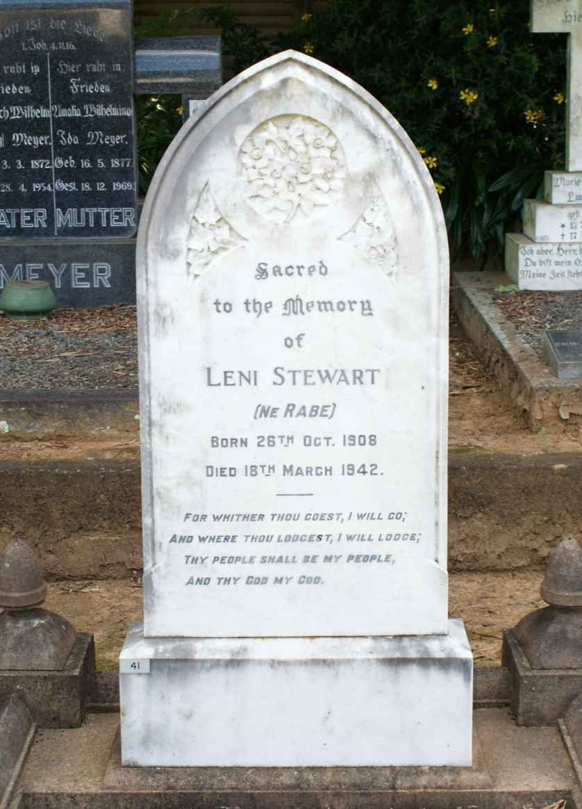 STEWART Leni nee RABE 1908-1942