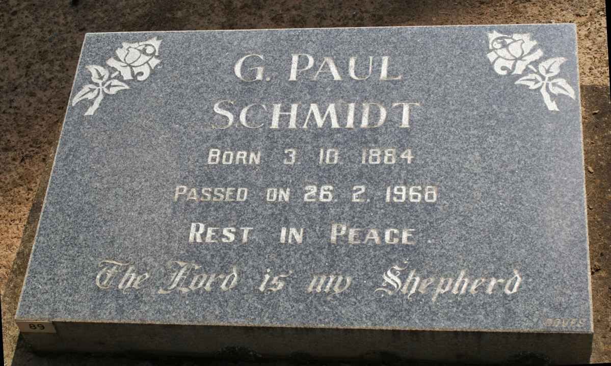 SCHMIDT G. Paul 1884-1968
