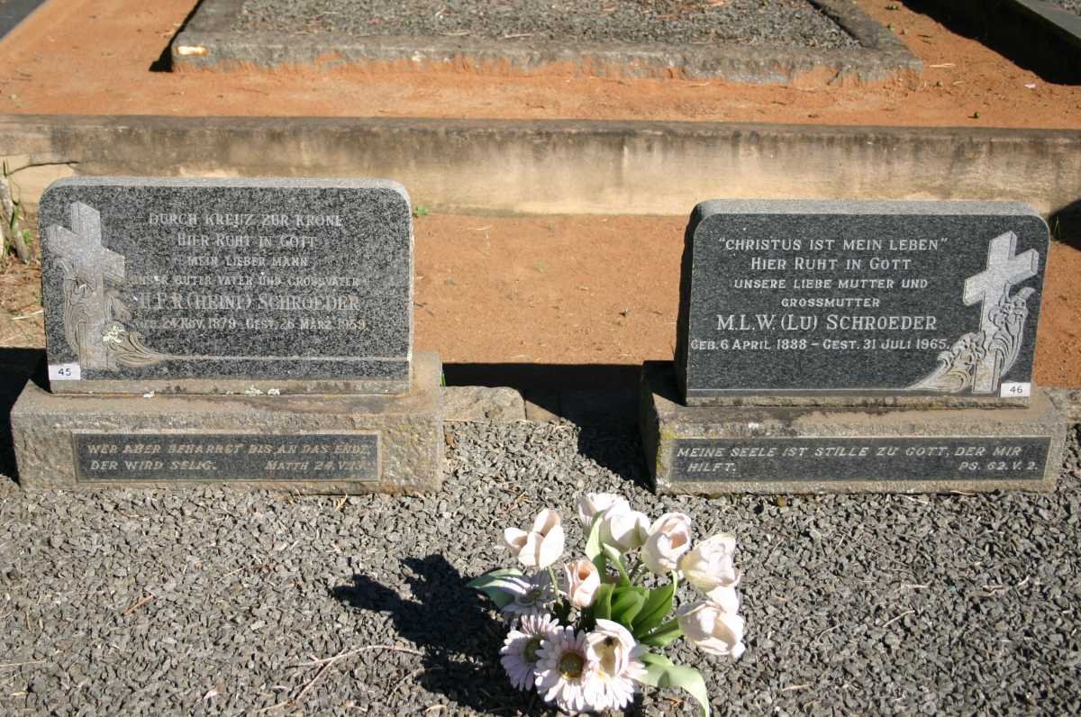 SCHROEDER H.P.R. 1879-1959 &amp; M.L.W. 1888-1965