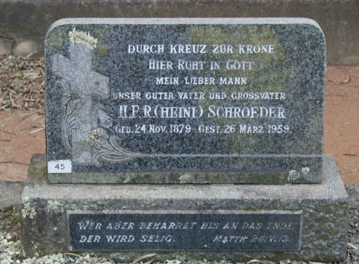 SCHROEDER H.F.R. 1879-1959