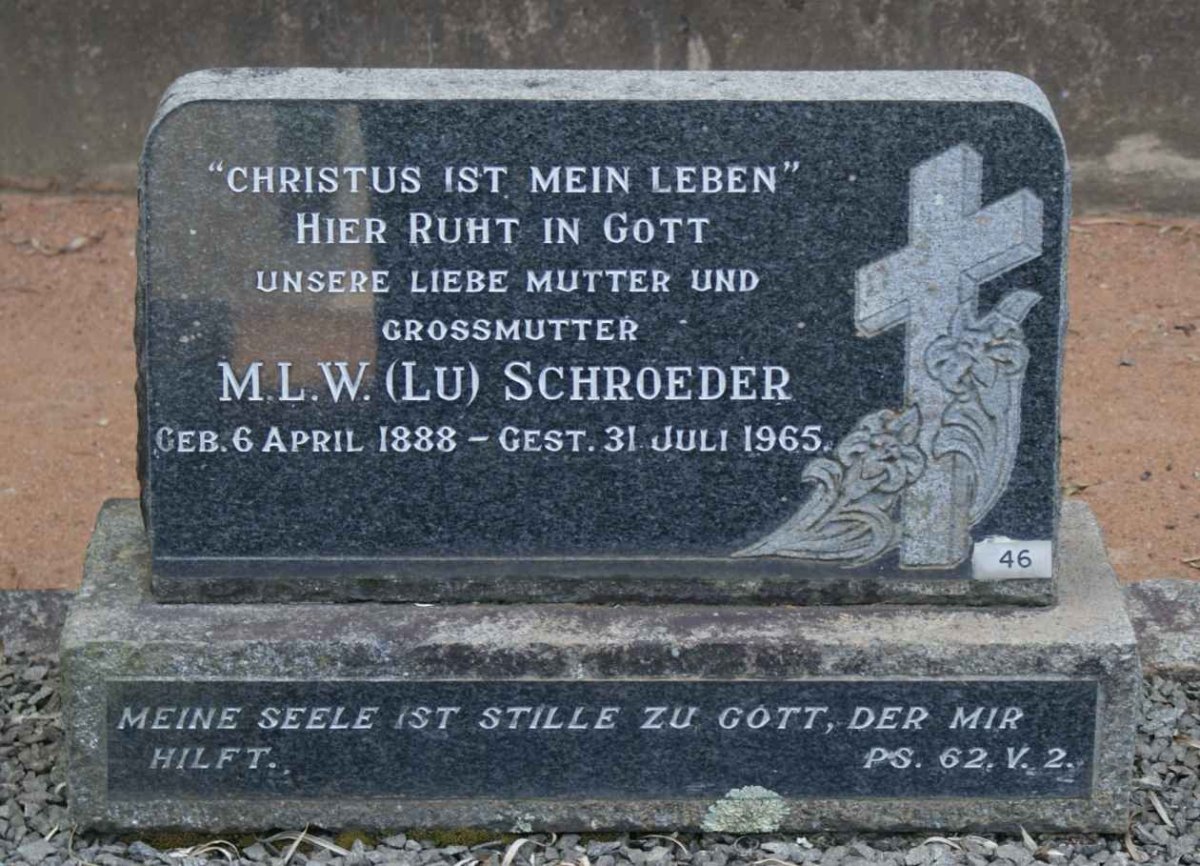 SCHROEDER M.L.W. 1888-1965