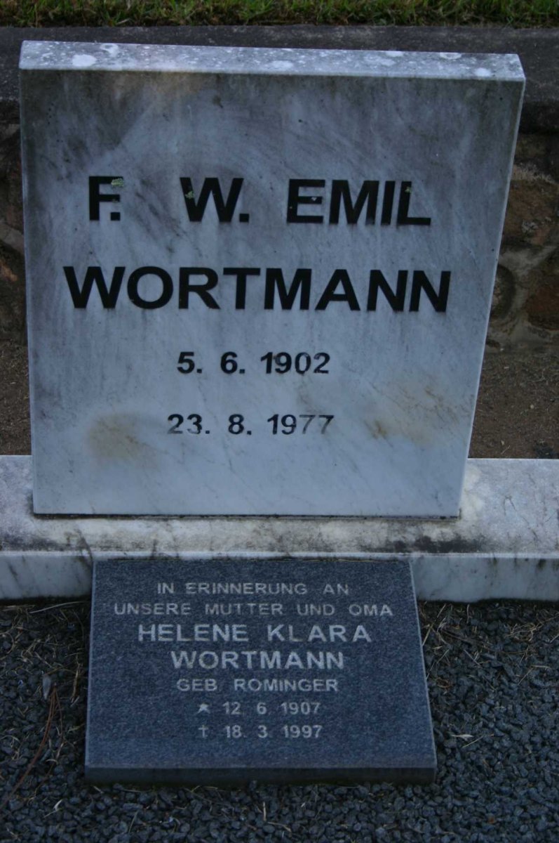WORTMANN F.W. Emil 1902-1977 &amp; Helena Klara ROMINGER 1907-1997