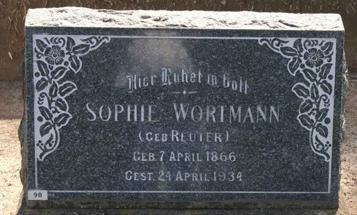 WORTMANN Sophie nee REUTER 1866-1934